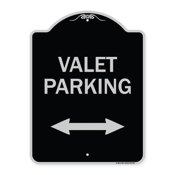 Signmission Valet Parking W/ Bidirectional Arrow Heavy-Gauge Aluminum Sign, 24" x 18", BS-1824-22751 A-DES-BS-1824-22751 - main
